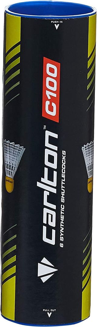 Carlton Badmintonball Club C100 Gelb, mittelschnell (77 Grains), für Schüler, Junioren und Beginner (1x6er Dose)