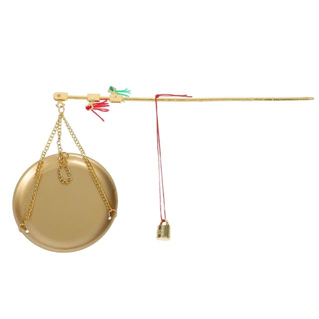UKCOCO Balance Structure Simple Manuelle Portable en Métal Galvanisé Or Légère et Délicate pour Peser Fruits Secs et Médecine Traditionnelle Chinoise pour Usage Domestique
