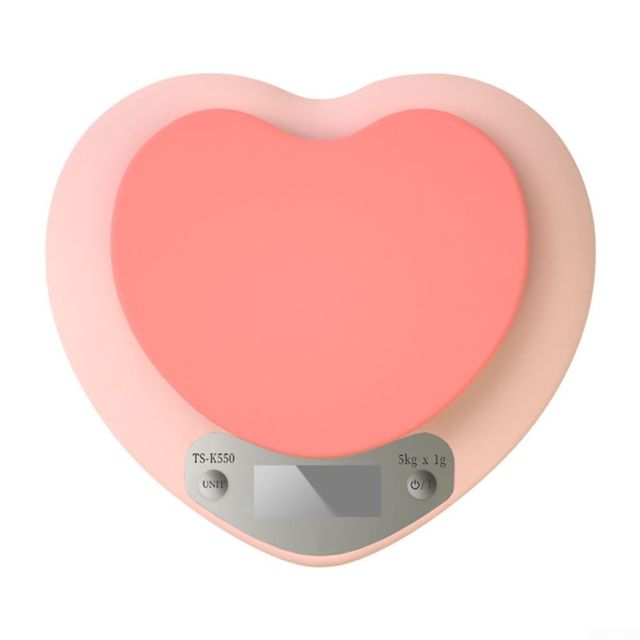 Balance de cuisine électronique mignonne 5 kg précision en forme de cœur rose LCD balance de cuisine numérique pour cuisine et pâtisserie