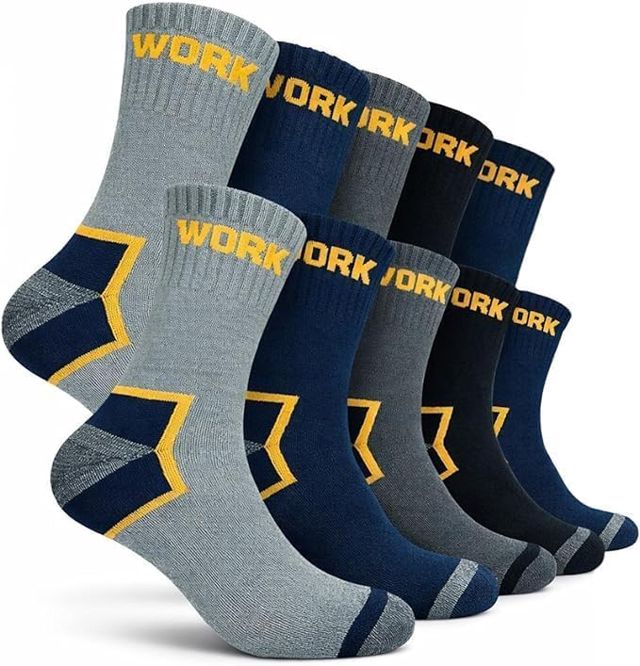 Chaussettes de Travail Homme Femme Renforcées Coton Semelle Rembourrée PRO