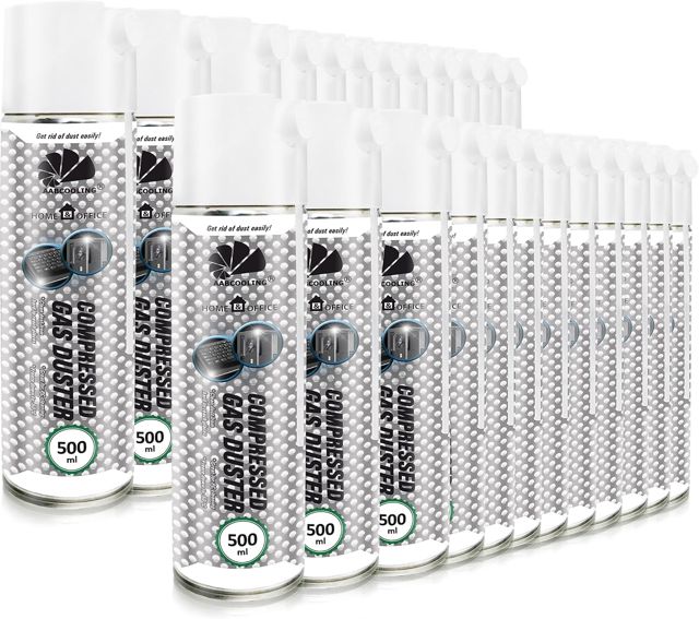 Fournitures de bureau 24x 500ml AABCOOLING Home&Office Bombe a Air Comprimé Gas Duster K2, Aérosol, Nettoyage de l'équipement de bureau, Dépoussiérant, Sans Fréon