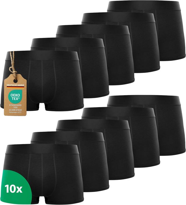 Lot de 10 Boxers Homme en Coton Premium – Caleçons Confortables sans Étiquette – sous-vêtements Respirants S à 4XL