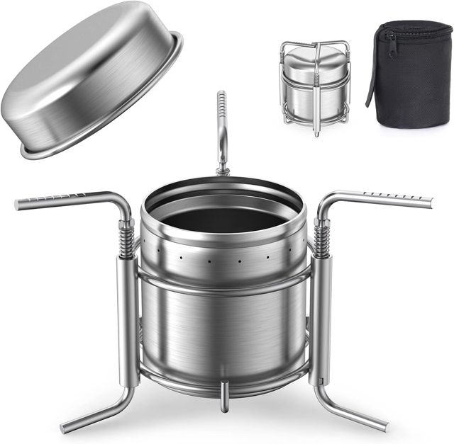 Lixada Mini Réchaud à Alcool, Rechaud Portable pour Pique-Nique, BBQ, Cookout - Poêle de Camping