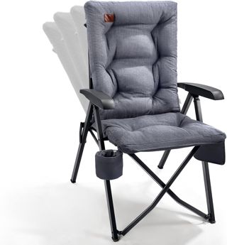 EVER ADVANCED Chaise de Camping Pliable Dossier Réglable Rembourrage Épais