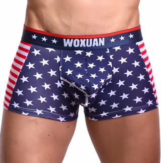Short bombé Briefs sous-vêtements pour Hommes Pouch Drapeau rayé Boxeur Slips Sexy sous-vêtements pour Hommes Homme Sexy Coquin