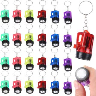 JSMTKJ 24 pcs Mini Lampe de Poche Porte-clés en Forme de Lampe de Poche