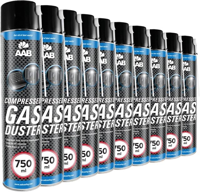 AABCOOLING 6x Bombe Depoussierante 750ml, Air Comprime pour Materiel Informatique, Aerosol Nettoyant pour Ordinateur, Clavier, Portable, Equipement de Bureau, PC, Sans Odeur, Sans Freon