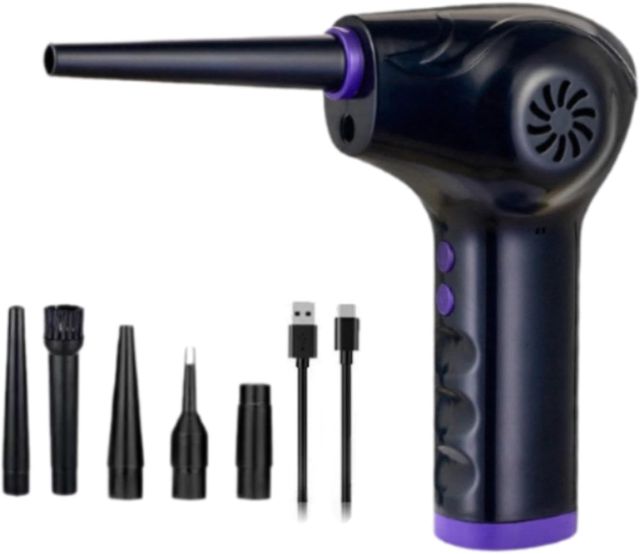 Souffleur d'air Portable Nettoyeur Ordinateur Électrique Aspirateur Clavier sans Fil Fabriqué en PP pour Maison Bureau Voiture, Violet