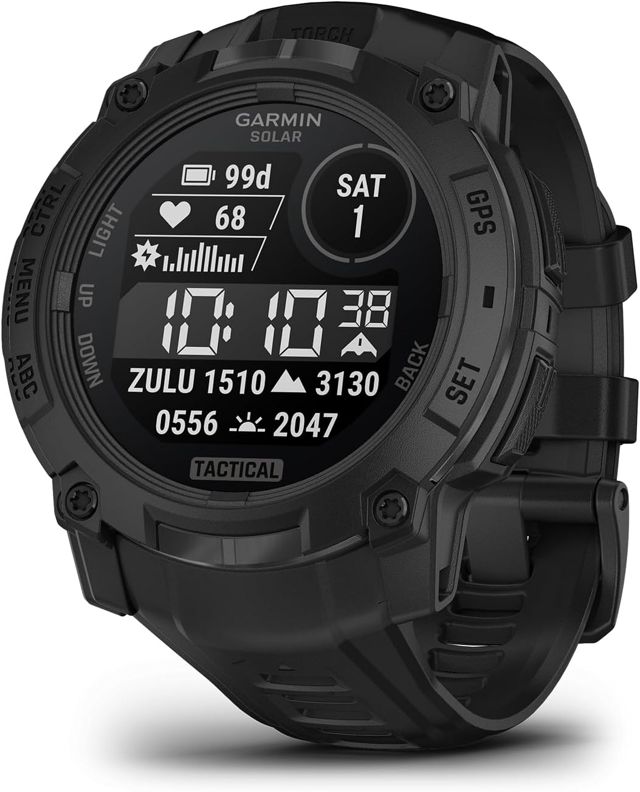 Garmin Instinct® 3 Tactical Edition, 45 mm, écran Solaire chargé, Robuste, Montre Intelligente GPS d'extérieur