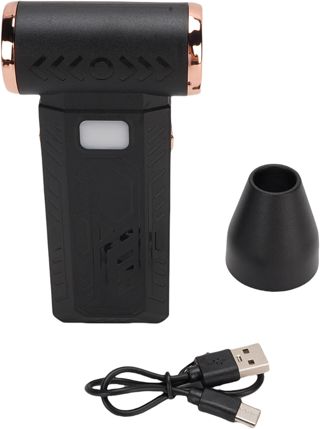 Dépoussiéreur électrique avec moteur haute vitesse, batterie 8 000 mAh, souffleur à jet portable, rechargeable par USB pour le camping, les voyages, le nettoyage de PC (Blanche)