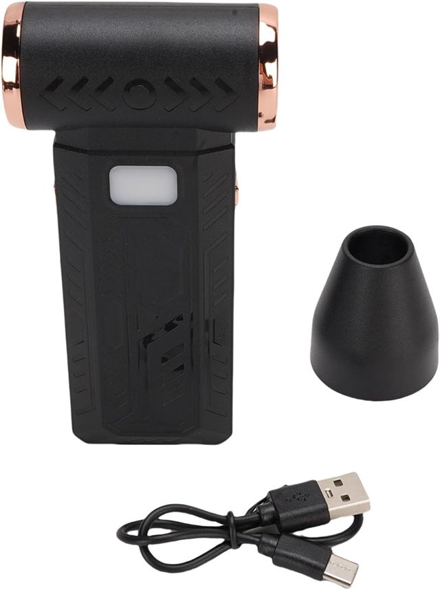 Dépoussiéreur électrique avec moteur haute vitesse, batterie 8 000 mAh, souffleur à jet portable, rechargeable par USB pour le camping, les voyages, le nettoyage de PC (Blanche)