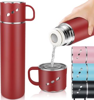 Bouteille Isotherme 550ml, Gourde Isotherme Double Paroi Isolée sous Vide Acier Inoxydable, Mug Isotherme sans BPA Froid&Chaud en Métal- Bouteille d'eau pour Enfant & Adulte, Sport, Gym, école (Bleu)