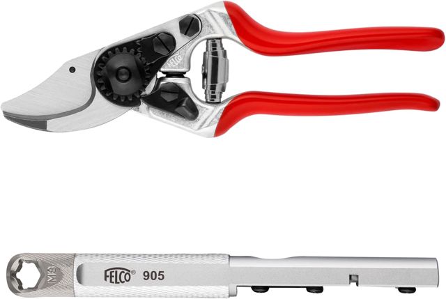 FELCO 14 Sécateur Compact Professionnel Bypass 18 mm pour Petites Mains + Aiguiseur Multifonction FELCO 905