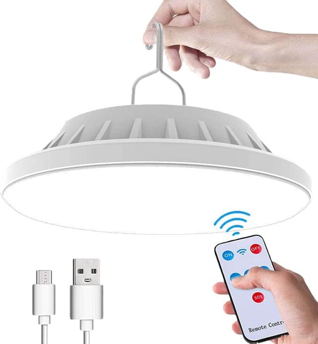 2 pièces Lampe de Camping Solaire LED Rechargeable par USB