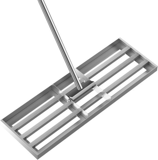 Râteau de Nivellement de Pelouse,198cm,76 x 25 cm Râteau de Nivellement de Pelouse en Métal, Acier Inoxydable pour Cour, Jardin, Terrain de Golf, Outil de Nivellement pour Pménagement Paysager