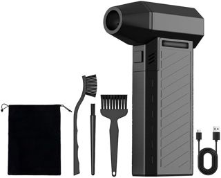 Souffleur électrique haute vitesse avec moteur sans balais de 150 000 tr/min, rechargeable à air comprimé pour le nettoyage de clavier de PC, de voiture, comprend 8 buses et brosses, (CL02mini)
