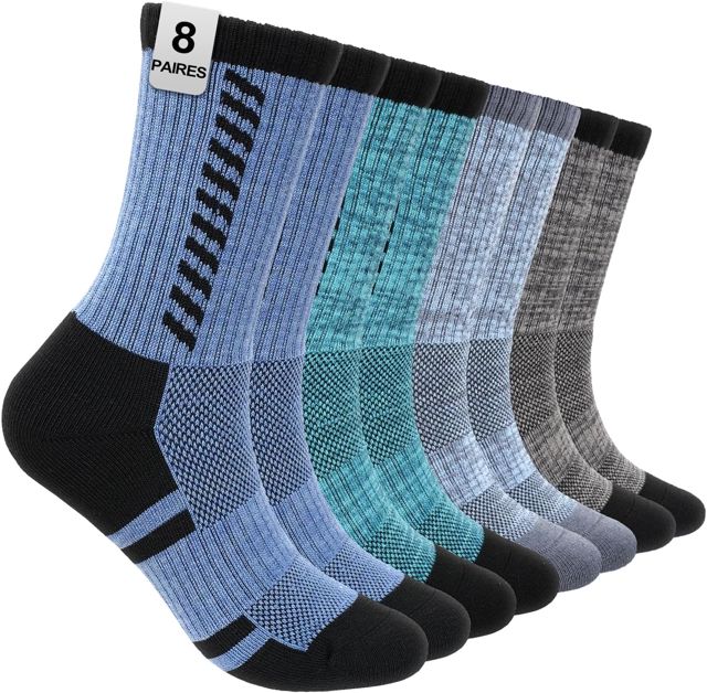 LOFIR Chaussettes Travail Sécurité Homme: Talon Pointe Renforcés 8 Paires