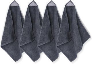 Lot de 4 chiffons de nettoyage en microfibre gris 25,4 x 23,6 cm effaçables à sec pour tableaux blancs, tableaux noirs et tableaux en verre pour la maison, le bureau et l'école