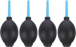SECFOU Lot de 4 Souffleurs d'air Comprimé pour Dépoussiérage Appareil Photo Numérique DSLR, Pompe à Balle Ergonomique, Équipement de Nettoyage sans Contact pour Capteur, Objectif