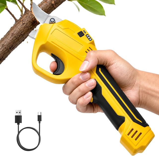Sécateur électrique sans fil, max 14 mm (branches fraîches), autonomie maximale de 70 min pour jardin, branches et arbres fruitiers