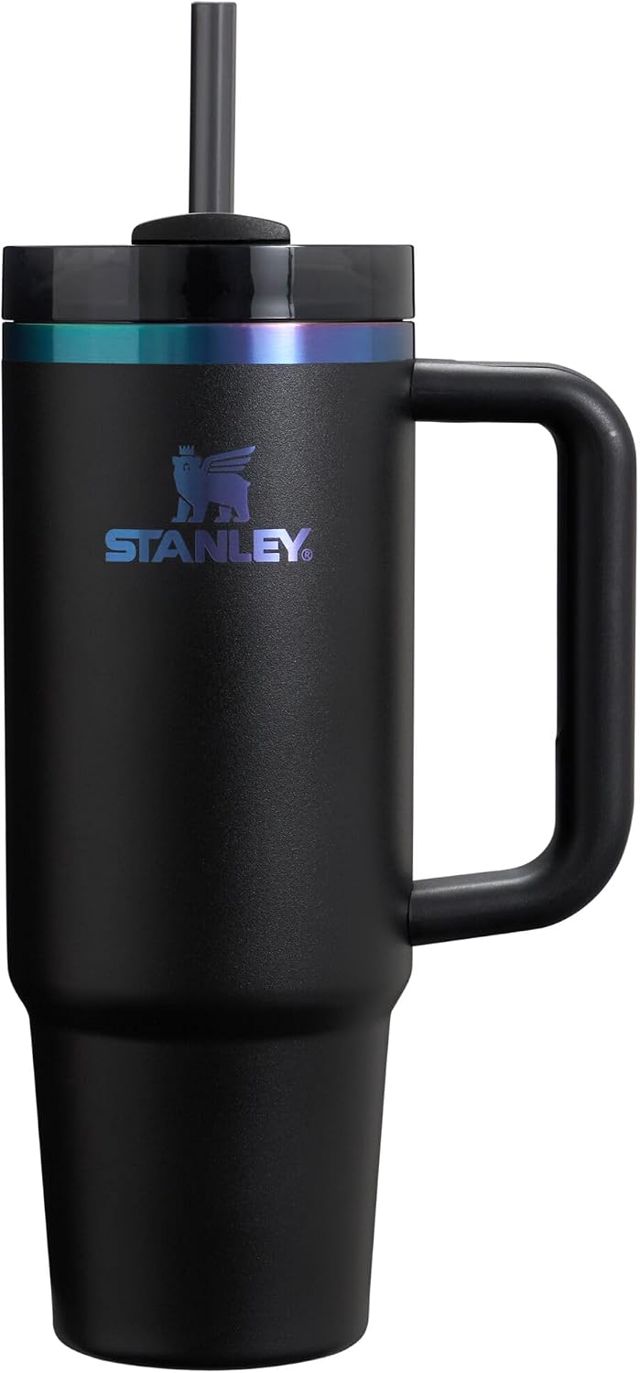 STANLEY Quencher H2.0 - Gobelet avec poignée et paille - Couvercle Flowstate 3 positions - Porte-gobelet compatible avec les voyages - Gobelet isotherme en acier inoxydable - Sans BPA - Indigo