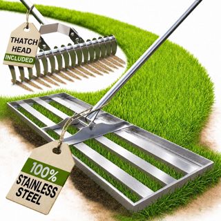 Rateau Nivellement 80x30cm + Scarificateur Gazon & Pelouse
