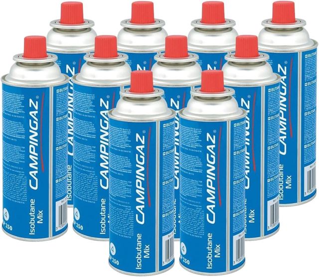 Campingaz CP 250 Lot de 10 cartouches de gaz à valve, mélange isobutane