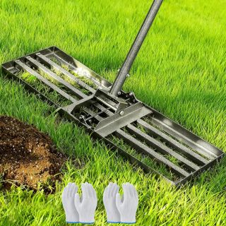 Rateau Nivellement pour Gazon, 76x25 cm, Manche Réglable de 185 cm
