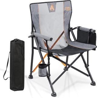 Symino Chaise Pliante Camping – Siège Ultra Large, Capacité 120 kg, Confortable avec Accoudoirs, pour Jardin Plage Pêche – Lot de 1 Jaune