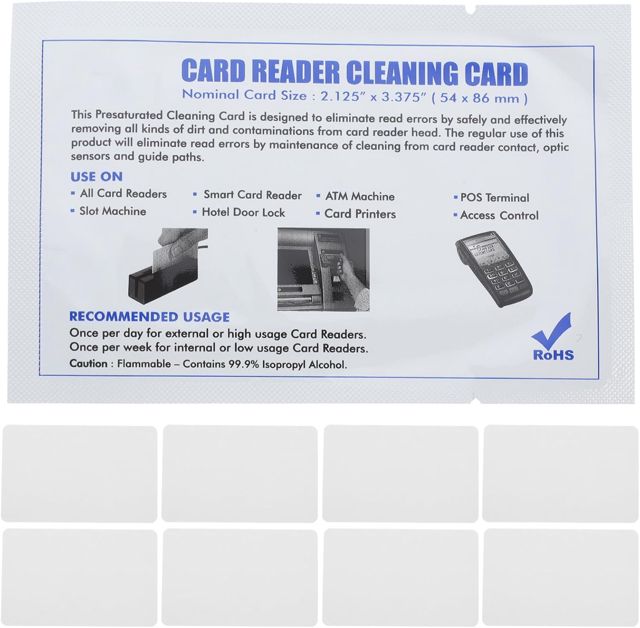 15 Pièces Carte de Nettoyage Imprimante PVC 12,5x8cm