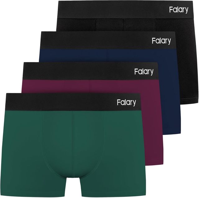 FALARY Boxer Shorts Hommes sous-vêtements pour Hommes Coton Biologique Hommes Rétro Shorts sous-vêtements Boxer Lot de 4