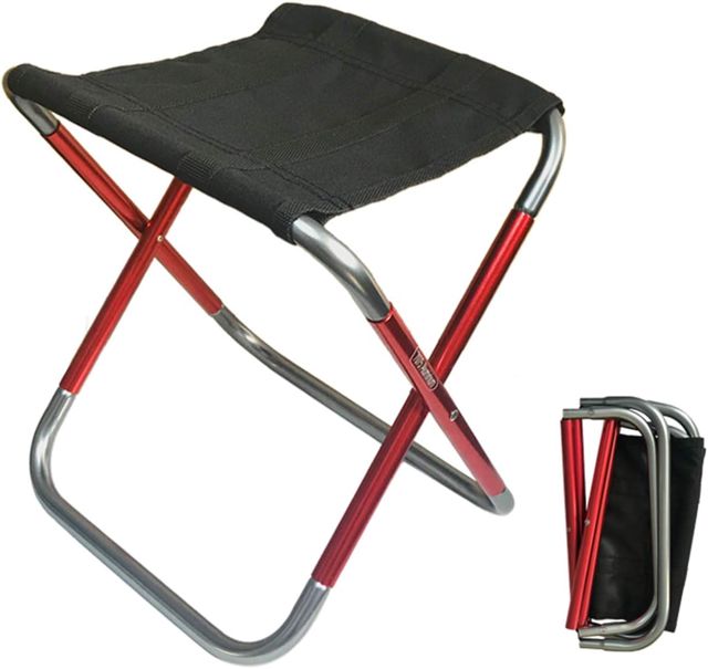 Tabouret de camping pliable - Mini chaise d'extérieur pliable - Siège portable - Léger - Pour la pêche, le camping, les voyages, la randonnée, la plage, le barbecue (moyen)