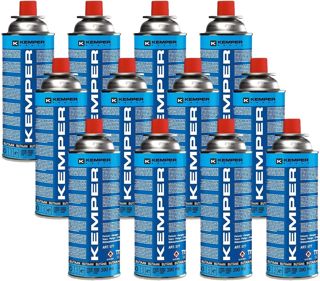 KEMPER - Pack de 12 Bouteilles de gaz Cartouche gaz 220g butane UN2037 Bonbonne pour appareils à gaz