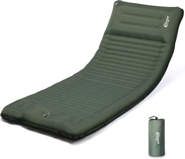 Portal Matelas de camping simple de 10 cm d'épaisseur avec pompe à pied, tapis de camping gonflable, matelas de tente gonflable, lit gonflable de camping pour adultes, tapis roulant, sac à dos