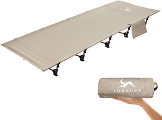 TOMOUNT Lit de Camp Pliant Ultra léger Barres en Aluminium 190 x 70 cm Chaise Longue de Camping compacte et Portable Facile à Construire Lit de Camping résistant tentes, randonnées en Plein