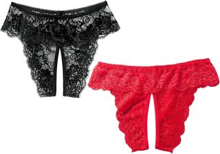 String Sexy en Dentelle pour Femmes, sous-vêtements en Coton Taille Basse, Culotte de Bikini en Dentelle découpée Vetements Grande Taille 50 Culotte Menstruelle Lot