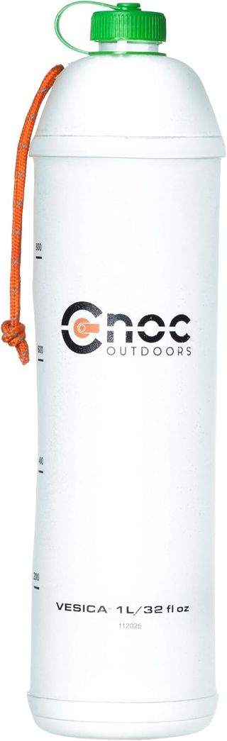 Cnoc Outdoors Bouteille d'eau pliable Vesica - 1 litre - Vert - Filetage de 28 mm - Compatible avec les filtres populaires - Se replie de petite taille lorsqu'elle est vide, parfaite pour les voyages