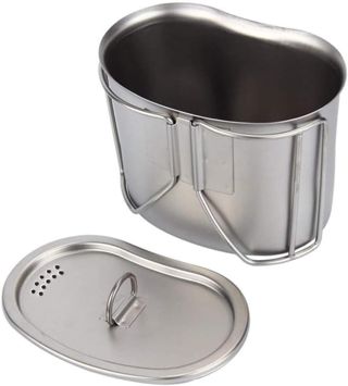 DAYOLY Portable Bouteille d'eau de Camping Acier Inoxydable De Plein air Bouilloire Cantine Gourde d'eau avec Couvercle pour la randonnée Sportive Camping Voyage