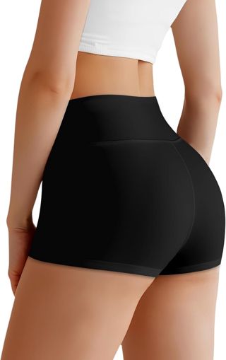Shorty Taille Haute pour Femme, Anti-Transparent Hot Pant de Sport
