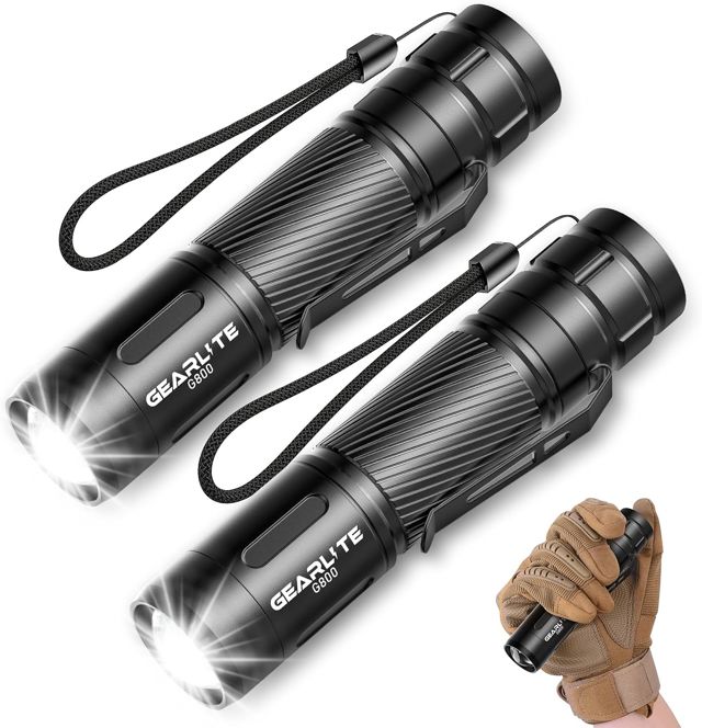 GEARLITE Torches LED super lumineuses, 2000LM LED lampe torche rechargeable