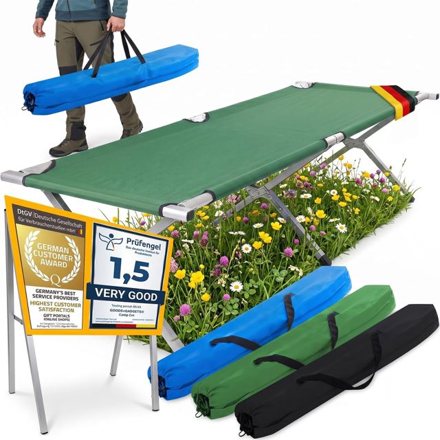 GOODS+GADGETS® Lit de Camp Pliant en Aluminium jusqu'à 150 kg – Lit Picot