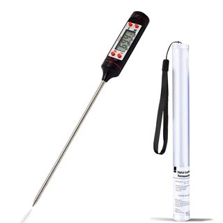 Thermomètre de cuisson à lecture instantanée | Thermomètre alimentaire numérique | Accessoire Cuisine | Parfait pour la cuisine | Sonde de 15 cm de long | barbecue, grill, viande, lait et eau