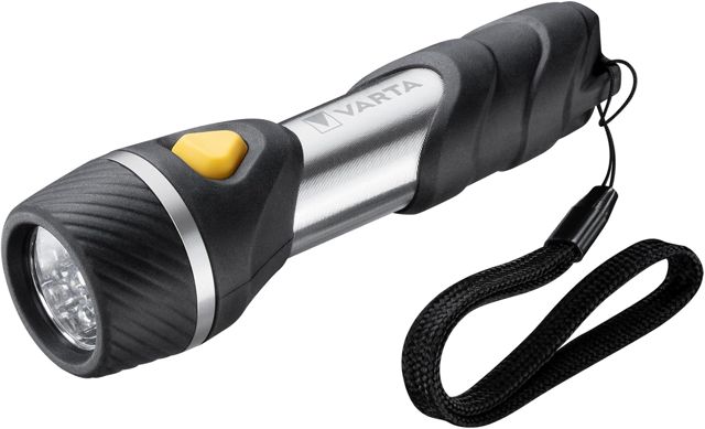 VARTA Lampe Torche avec 5 LED incl. 1x pile AA, Day Light Multi LED F10, lampe de poche à pendentif, lumière idéale pour la maison, la pêche, les urgences, les pannes de courant, l'extérieur