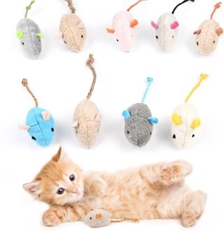 Adiwo Catnip Jouets Souris, 9pcs Teeth Cleaning Jouet Interactif à l'herbe à Chat, Mini Souris en Peluche Jouet à Mâcher à l'herbe à Chat pour Kicking, Playing and Indoor Interacting (Color Mix)