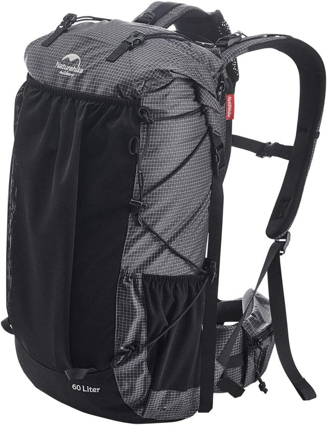 Naturehike Rocher 40+5L Internal Frame Hiking Backpack for Outdoor Camping Traveling Backpacking Backpack (Black 40+5L)