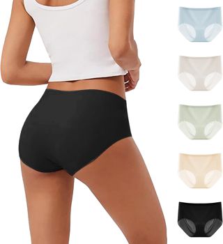 Momolaa Culotte Fuite urinaire Femme Lavable Lot de 5 sous-vêtements Populaires Confortables et Respirants en Soie glacée sans Traces pour Femmes Culotte Fuite urinaire Femme Lavable