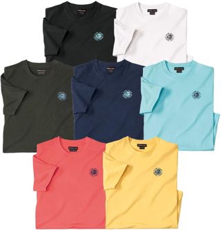 ATLAS FOR MEN - Lot de 7 Tee-Shirt Manches Courtes - Disponible en Grandes Tailles du M au 5XL