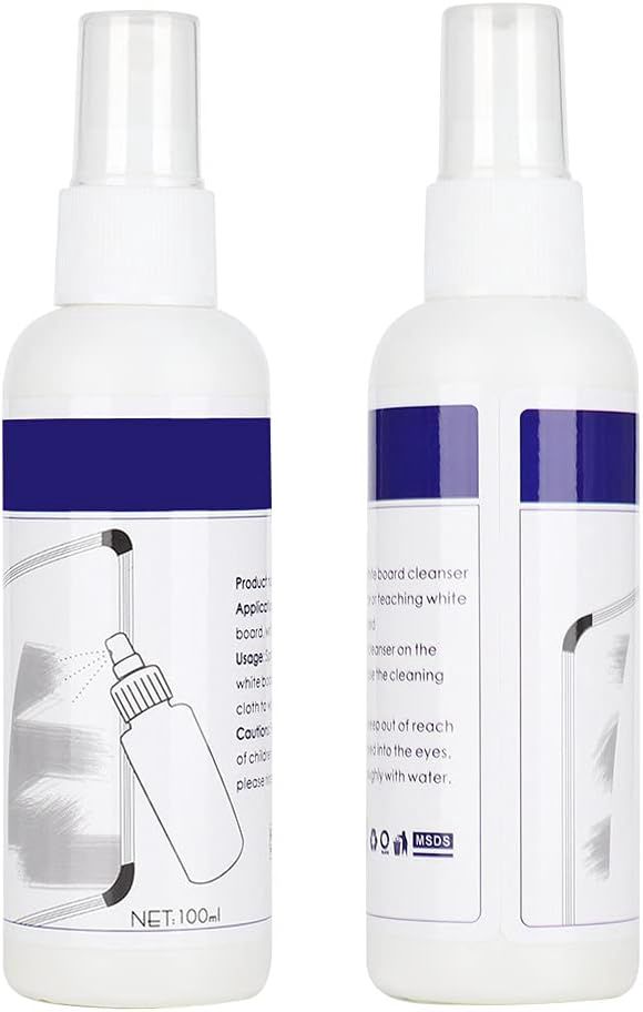 Kit de Nettoyage pour Tableau Blanc Numérique Non Corrosif pour Un Nettoyage Efficace des Taches Tenaces, Spray pour Tableau Blanc avec Chiffon pour Bureau, Maison, Salle de Classe