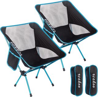 reakoo Chaises de Camping Pliantes Portable Lot de 2, Compacte Ultra Légère et Portable Chaise Pliante Camping, avec Sac de Transport pour l'extérieur, Plage, Pêche, Pique-Nique