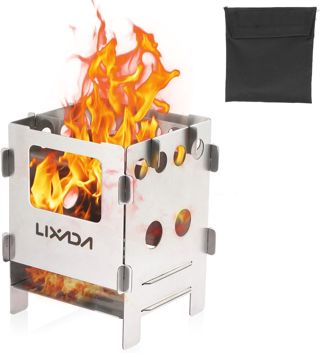Lixada Réchaud de Camping à Bois Portable en Acier Inoxydable Cuisine de Plein air de Pique-Nique (Type1)